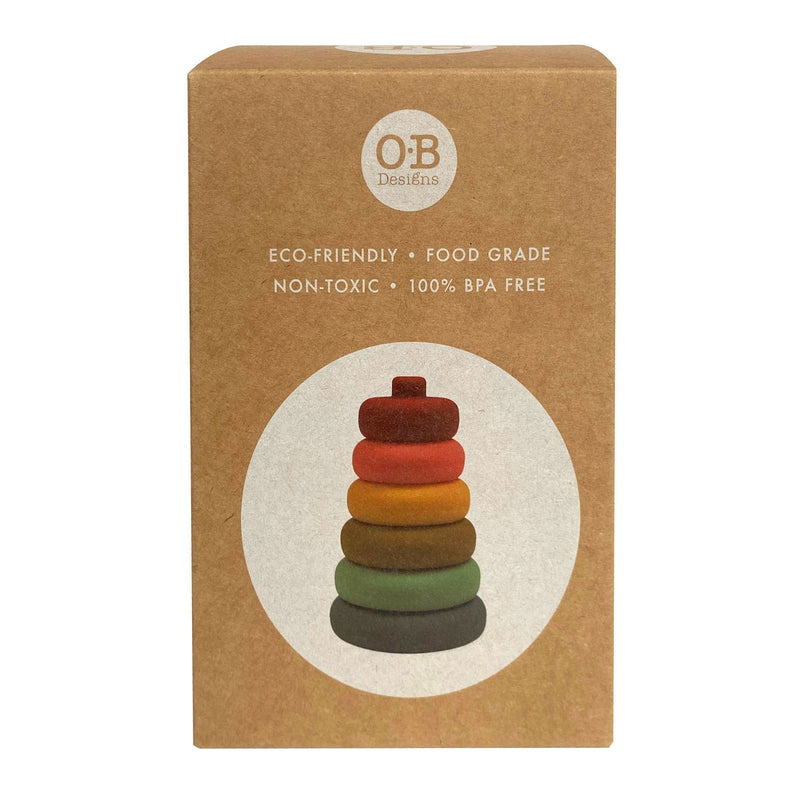 Silicone Stacker Tower | Cherry | Ethically Made | Eco-Friendly | Toys for Kids | O.B. Designs Australia