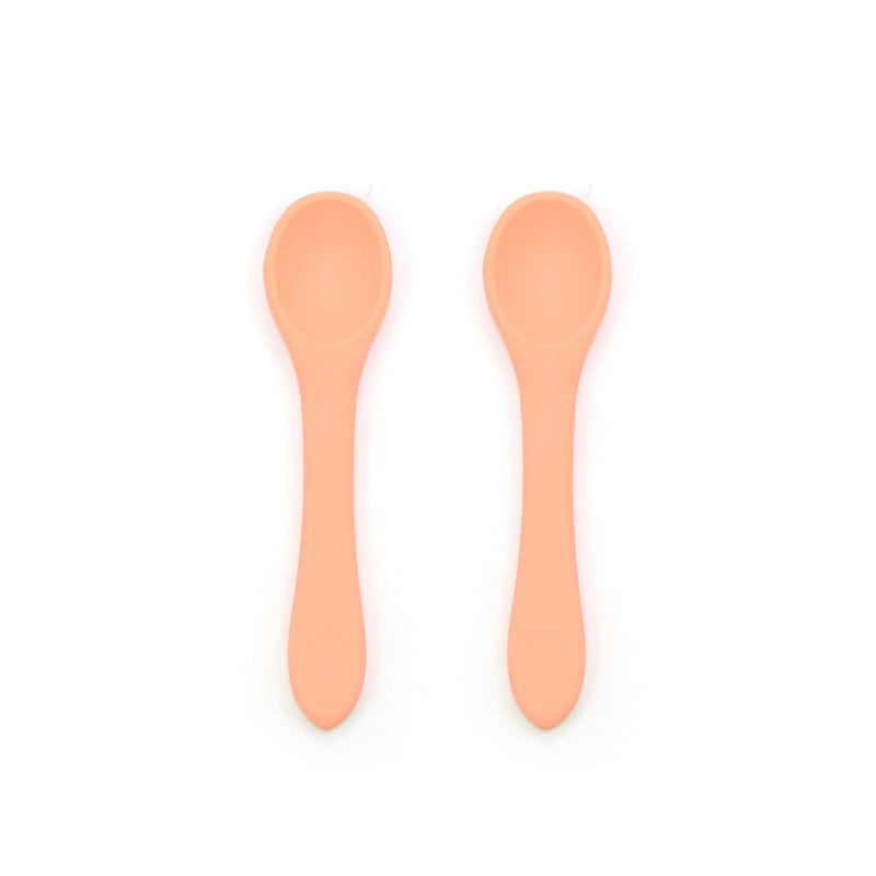 2pk Silicone Baby Spoons | 6 Colours O.B. Designs Baby Toys - Plush Toys - Crochet Blankets Ethically Made Guava 