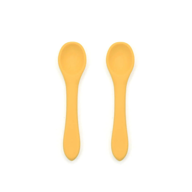 2pk Silicone Baby Spoons | 6 Colours O.B. Designs Baby Toys - Plush Toys - Crochet Blankets Ethically Made Mango 