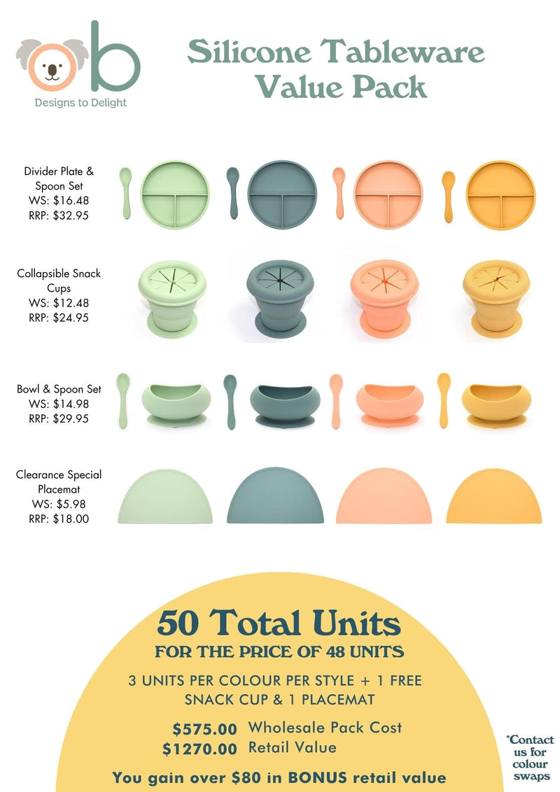 Silicone Tableware Value Pack O.B. Designs AUS 