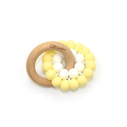 Lemon | Eco-Friendly Teether | Organic Beechwood Silicone Toy Wooden Teether O.B. Designs Baby Toys - Plush Toys - Crochet Blankets Ethically Made 