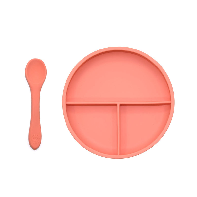 Suction Divider Plate & Spoon Set | Guava O.B. Designs Baby Toys - Plush Toys - Crochet Blankets Ethically Made 