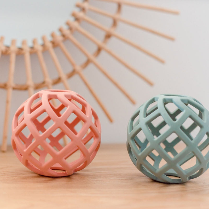 Eco-Friendly Teether Ball | Blush Baby Soothers O.B.Designs USA | Baby Soft Plush Toys & Decor Ethically Made 