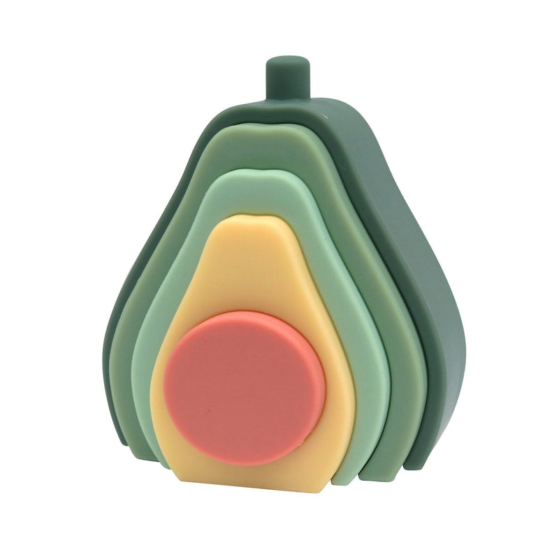Avocado Silicone Stacker Tower | Ethically Made | Eco-Friendly | Toys for Kids | O.B. Designs Australia