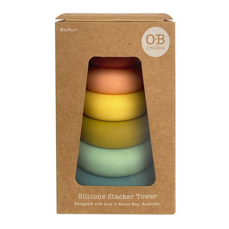 Silicone Stacker Tower | Cherry | Ethically Made | Eco-Friendly | Toys for Kids | O.B. Designs Australia