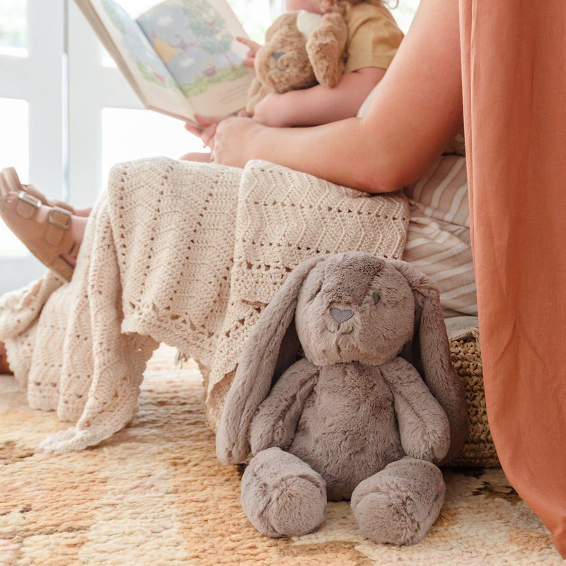 Bunny Soft Toy Australia | Earth Taupe Bunny - Byron Huggie Big Hugs Plush O.B. Designs 