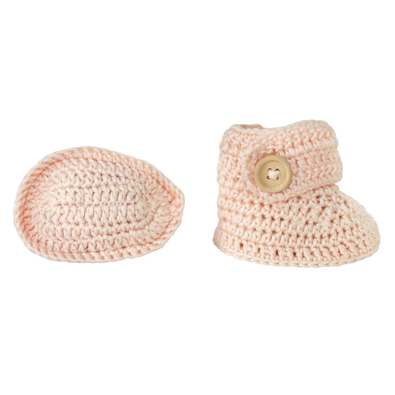 Peach | Crochet Bonnet & Bootie Set | Handmade | OB Designs Decor Range O.B. Designs Baby Toys - Plush Toys - Crochet Blankets Ethically Made 