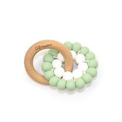 Mint | Eco-Friendly Teether | Organic Beechwood Silicone Toy Wooden Teether O.B. Designs Baby Toys - Plush Toys - Crochet Blankets Ethically Made 