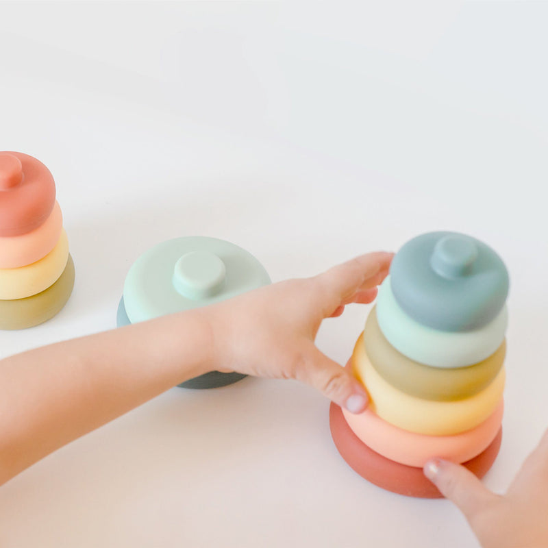 Silicone Stacker Tower | Cherry | Ethically Made | Eco-Friendly | Toys for Kids | O.B. Designs Australia