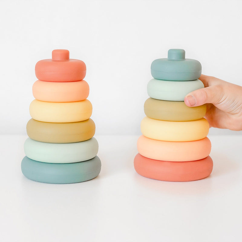 Silicone Stacker Tower | Cherry | Ethically Made | Eco-Friendly | Toys for Kids | O.B. Designs Australia