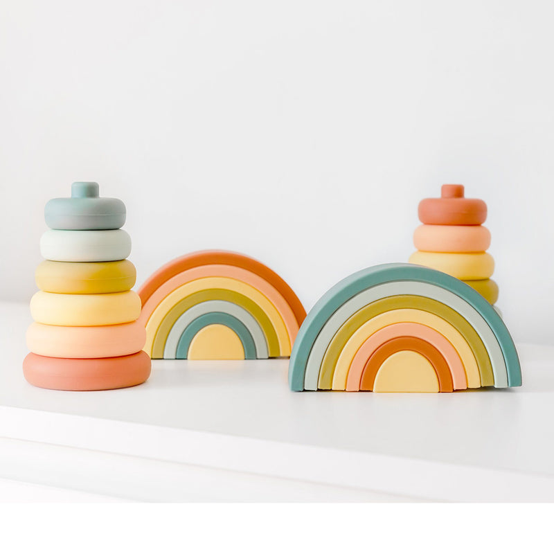 Silicone Stacker Tower | Cherry | Ethically Made | Eco-Friendly | Toys for Kids | O.B. Designs Australia