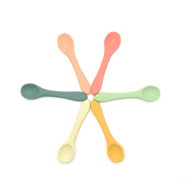 2pk Silicone Baby Spoons | 6 Colours O.B. Designs Baby Toys - Plush Toys - Crochet Blankets Ethically Made 