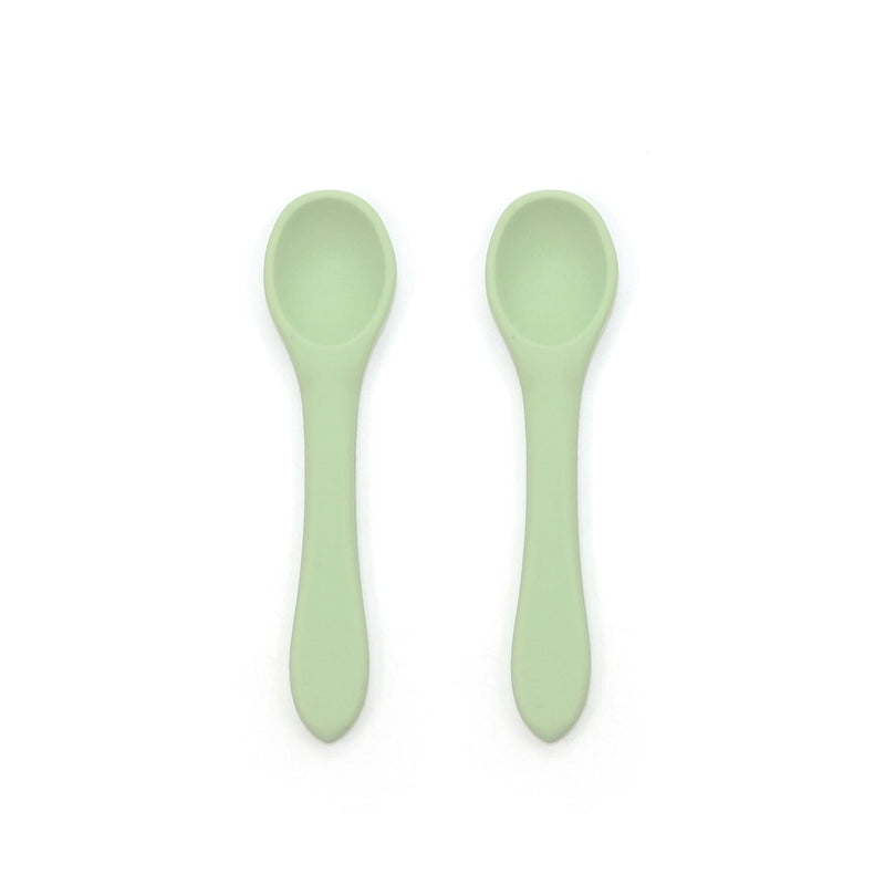 2pk Silicone Baby Spoons | 6 Colours O.B. Designs Baby Toys - Plush Toys - Crochet Blankets Ethically Made Mint 