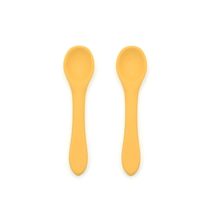 2pk Silicone Baby Spoons | 6 Colours O.B. Designs Baby Toys - Plush Toys - Crochet Blankets Ethically Made Mango 