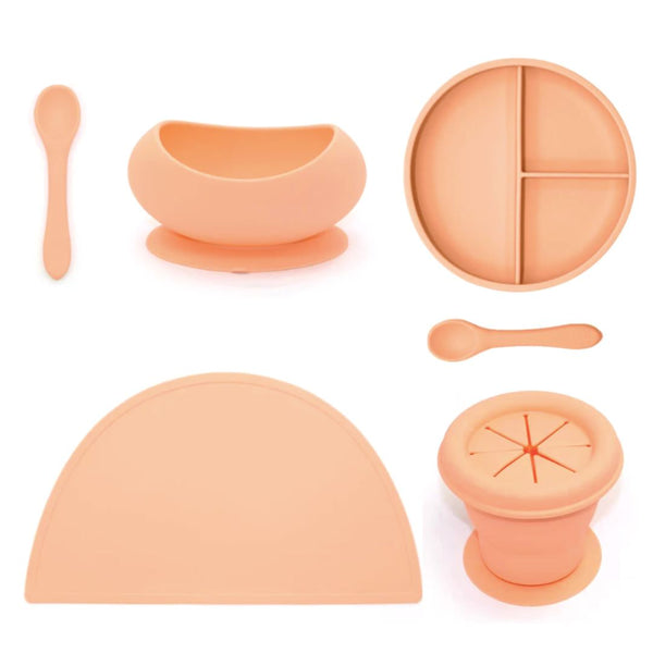 Peach Silicone Tableware Set OB "Designs to Delight!" 